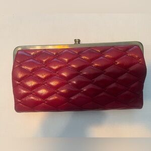 Hobo International red leather clutch wallet.